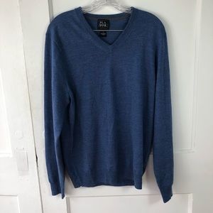 Jos. A Bank Traveler V Neck Merino Wool Sweater